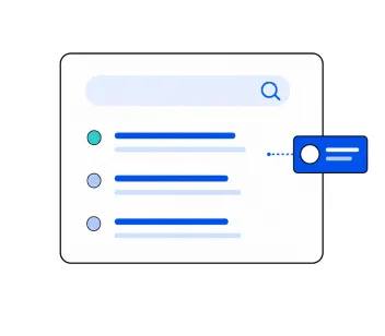 データを一覧で可視化する様子のイラスト