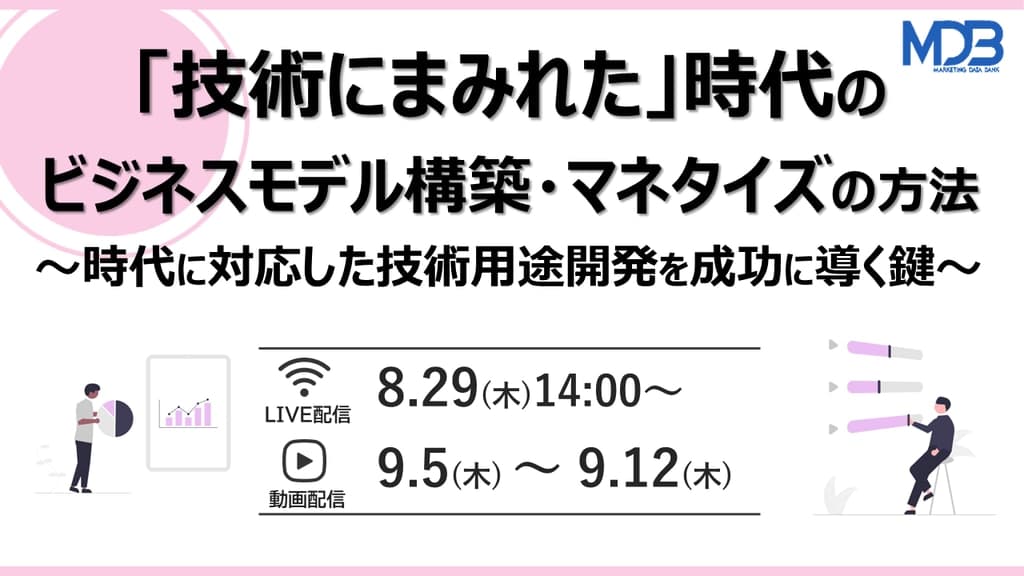 【8/29 LIVE配信&後日動画配信】「技術にまみれた」時代のビジネスモデル構築・マネタイズの方法
