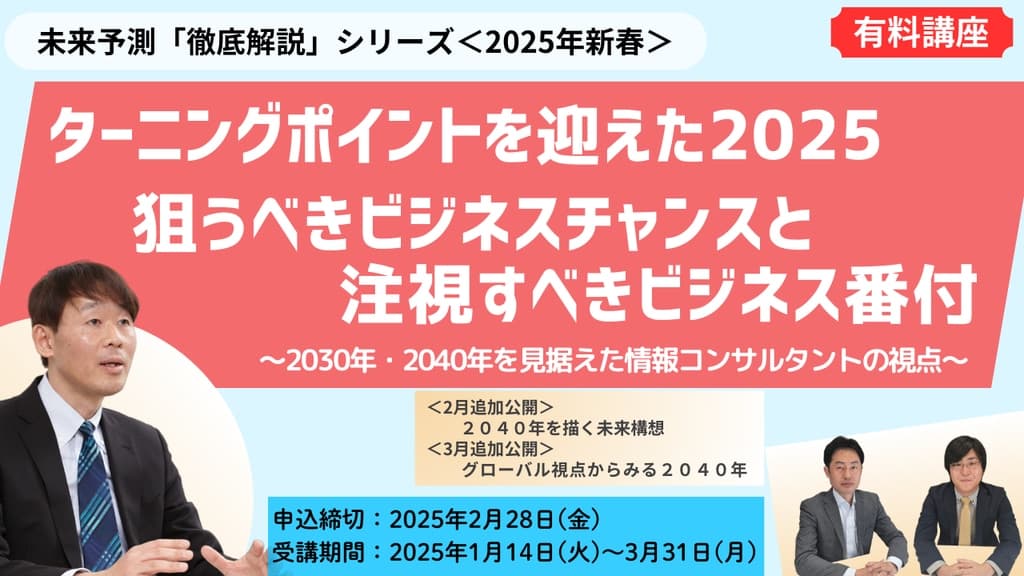 【有料講座】未来予測「徹底解説」シリーズ<2025年新春>