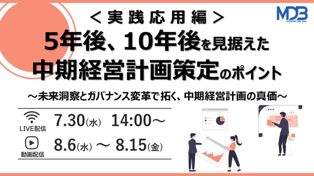 【7/30 LIVE配信&後日動画配信】5年後、10年後を見据えた中期経営計画策定のポイント<実践応用編>